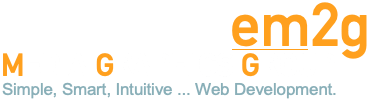 Media Graphics Group em2g Simple, Smart, Intuitive ... Web Development logo